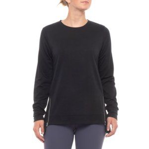 Kyodan Relaxed Long Sleeve Black Sweatshirt Loose Fit Side Zip Size S